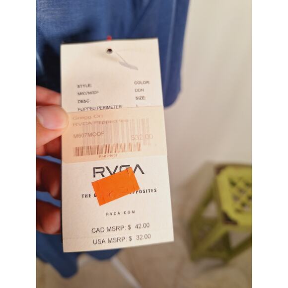 RVCA Triblend Burnout Women's Sheer Blue Shirt NWT - Picture 8 of 8